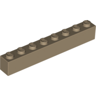 Lego kostka (kostička) 1x8, tmavě béžová (6024124)
